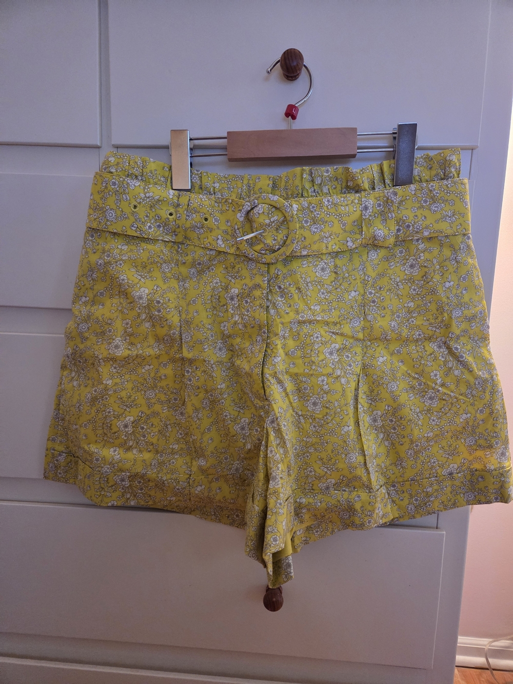 J. Crew x Liberty London Yellow Floral High-Waist Belted Shorts
